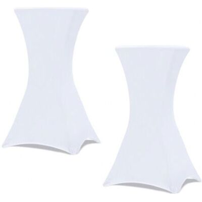 Vision Lot De 2 Housses Blanches Pour Table Haute Pliante 110 Cm - Publicité Vision Lot De 2 Housses Blanches Pour Table Haute Pliante 110 Cm - Publicité