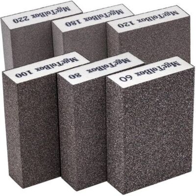 SCORPIO 6pcs Éponge De Ponçage, Cale A Poncer Kit Polissage Grain 60/80/100/120/180/220 Spécifications Lavables Et Réutilisables - Publicité SCORPIO 6pcs Éponge De Ponçage, Cale A Poncer Kit Polissage Grain 60/80/100/120/180/220 Spécifications Lavables Et Réutilisables - Publicité