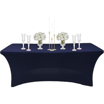 GRASSLIN 1 Nappe Rectangulaire,spandex Extensible,anti Tache,bleu Foncé,pour Mariage,fête,cuisine - Publicité GRASSLIN 1 Nappe Rectangulaire,spandex Extensible,anti Tache,bleu Foncé,pour Mariage,fête,cuisine - Publicité