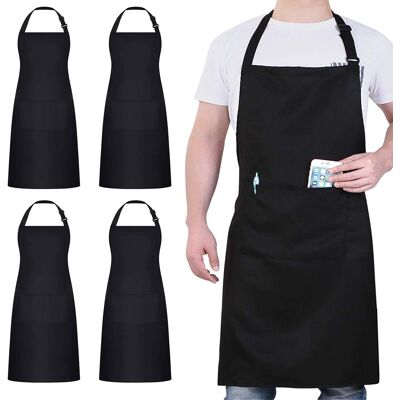 Generic 4 Pack Chef Tabliers, Noir Tablier Avec 2 Poches, Etanche Réglable Tablier Pour Homme Femme,tabliers Cuisine Professionnel Pour Cuisine, Jardinage - Publicité Generic 4 Pack Chef Tabliers, Noir Tablier Avec 2 Poches, Etanche Réglable Tablier Pour Homme Femme,tabliers Cuisine Professionnel Pour Cuisine, Jardinage - Publicité
