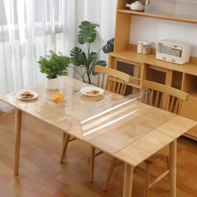 ABYSSE Nappe De Table En Pvc Transparent Facile À Nettoyer Imperméable Pour La Maison Et La Cuisine, Lavable Protege Table Transparent, Pvc Nappe Transparente De Protection, Protège Les Rayures - Publicité ABYSSE Nappe De Table En Pvc Transparent Facile À Nettoyer Imperméable Pour La Maison Et La Cuisine, Lavable Protege Table Transparent, Pvc Nappe Transparente De Protection, Protège Les Rayures - Publicité