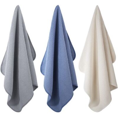 SCORPIO 3 Torchons De Cuisine En Microfibres Premium - Tissu Alvéolé - Bleu Foncé/gris/blanc Cassé - 40 X 71 Cm Npterbl - Publicité SCORPIO 3 Torchons De Cuisine En Microfibres Premium - Tissu Alvéolé - Bleu Foncé/gris/blanc Cassé - 40 X 71 Cm Npterbl - Publicité