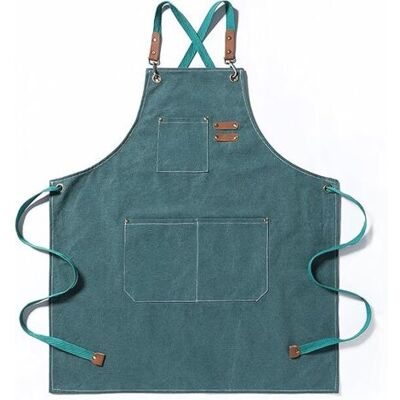 ABYSSE Tablier De Chef, Tablier De Jardinage En Toile De Coton Avec Grandes Poches Pour Hommes Et Femmes, Bavoir De Cuisine, Tablier De Jardin Réglable Robuste-vert - Publicité ABYSSE Tablier De Chef, Tablier De Jardinage En Toile De Coton Avec Grandes Poches Pour Hommes Et Femmes, Bavoir De Cuisine, Tablier De Jardin Réglable Robuste-vert - Publicité