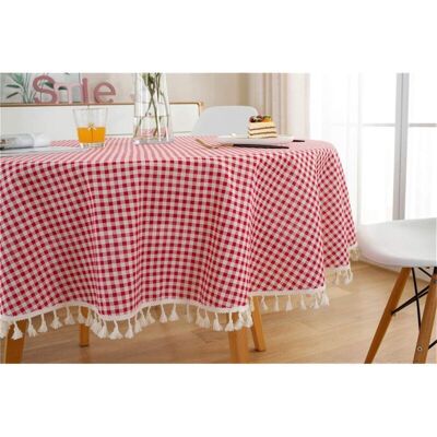 OEM Nappes Rondes Anti Taches. Coton Et Lin Essuyable Facile À Nettoyer Nappe Design Pompon De Style Nordique Linge De Table Pour Cuisine Picnic Party Jardin Table (rouge.diamètre 120) - Publicité OEM Nappes Rondes Anti Taches. Coton Et Lin Essuyable Facile À Nettoyer Nappe Design Pompon De Style Nordique Linge De Table Pour Cuisine Picnic Party Jardin Table (rouge.diamètre 120) - Publicité