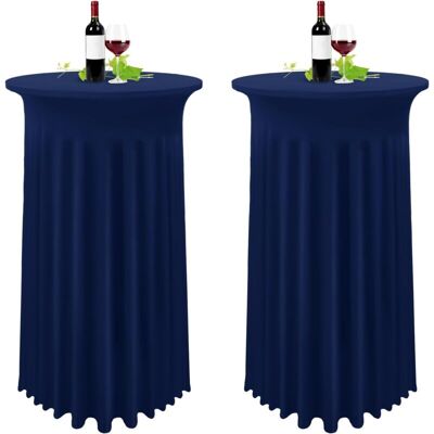 MOXIE Lot De 2 Bleu Foncé Housse Pour Table Haute, Nappe Mange Debout 80 X 110 Cm, Bleu Marine Nappe Jupe Plissée - Publicité MOXIE Lot De 2 Bleu Foncé Housse Pour Table Haute, Nappe Mange Debout 80 X 110 Cm, Bleu Marine Nappe Jupe Plissée - Publicité