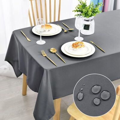 Vision Nappe Anti-taches Lavable, 140 X 200 Cm, Nappe Rectangulaire Imperméable, Pour Salle À Manger, Jardin, Fête, Mariage Ou Maison, Gris Clair - Publicité Vision Nappe Anti-taches Lavable, 140 X 200 Cm, Nappe Rectangulaire Imperméable, Pour Salle À Manger, Jardin, Fête, Mariage Ou Maison, Gris Clair - Publicité