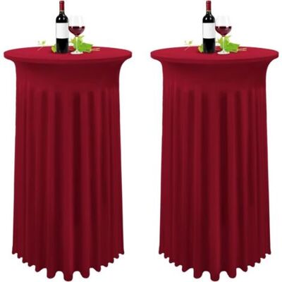 ABYSSE Lot De 2 Bourgogne Housse Pour Table Haute, Nappe Mange Debout 80 X 110 Cm, Vin Rouge Nappe Jupe Plissée - Publicité ABYSSE Lot De 2 Bourgogne Housse Pour Table Haute, Nappe Mange Debout 80 X 110 Cm, Vin Rouge Nappe Jupe Plissée - Publicité