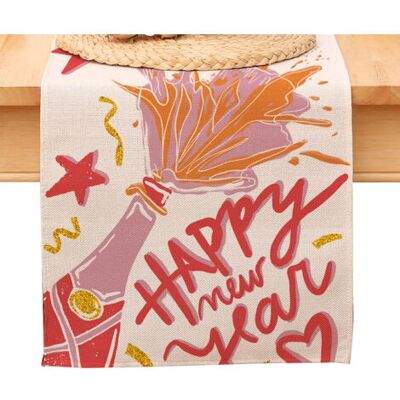 OEM Chemin De Table « Bonne Année », Nappe Noire Et Or À Pois Et Étoiles, Décoration Pour La Maison Et La Cuisine, Ambiance Champêtre, Linge De Table En Toile De Jute Pour Les Fêtes D'Hiver 2026 - Publicité OEM Chemin De Table « Bonne Année », Nappe Noire Et Or À Pois Et Étoiles, Décoration Pour La Maison Et La Cuisine, Ambiance Champêtre, Linge De Table En Toile De Jute Pour Les Fêtes D'Hiver 2026 - Publicité