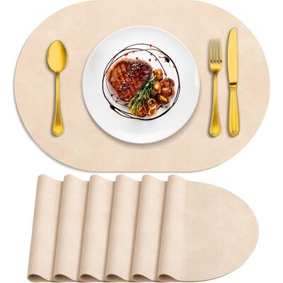 GRASSLIN Lot De 6 Sets De Table Ovales Résistants À La Chaleur, Lavables, 30,5 X 43,2 Cm, Imperméables Et Faciles À Nettoyer Pour Cuisine, Salle À Manger, Beige'beige 6pcs, 12" X 17"'beige'6pcs, 12" X 17" - Publicité GRASSLIN Lot De 6 Sets De Table Ovales Résistants À La Chaleur, Lavables, 30,5 X 43,2 Cm, Imperméables Et Faciles À Nettoyer Pour Cuisine, Salle À Manger, Beige'beige 6pcs, 12" X 17"'beige'6pcs, 12" X 17" - Publicité