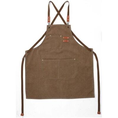 ABYSSE (marron)tablier Cuisine Homme Tabliers En Toile Avec 3 Poches Imperméable Et Réglable Apron Pour Barbecue, Restaurant,jardin, Charpentier,78 X 68cm - Publicité ABYSSE (marron)tablier Cuisine Homme Tabliers En Toile Avec 3 Poches Imperméable Et Réglable Apron Pour Barbecue, Restaurant,jardin, Charpentier,78 X 68cm - Publicité