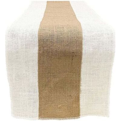 ABYSSE 30 180cm Chemin De Table Rustique Tissu De Jute Décor De Table De Ferme Vintage - Publicité ABYSSE 30 180cm Chemin De Table Rustique Tissu De Jute Décor De Table De Ferme Vintage - Publicité