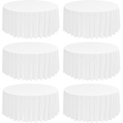 GRASSLIN Lot De 6 Nappes, Polyester, Ronde 275cm, Blanche, Résistant Taches, Pour Mariage Fête Restaurant - Publicité GRASSLIN Lot De 6 Nappes, Polyester, Ronde 275cm, Blanche, Résistant Taches, Pour Mariage Fête Restaurant - Publicité