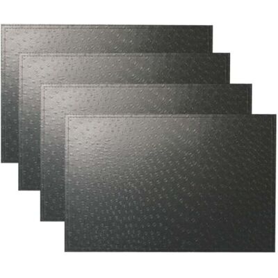 ABYSSE Set De 4 Sets De Table En Cuir Double Couche Pvc Slap-up Grain D'Autruche (noir) - Publicité ABYSSE Set De 4 Sets De Table En Cuir Double Couche Pvc Slap-up Grain D'Autruche (noir) - Publicité