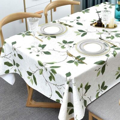 MOXIE Nappe De Table Pvc Plastique Lavable À L'Eau. Protecteur De Table Rectangulaire Imperméable Pour Cuisine, Pique-nique, Extérieur, Intérieur (137 X 180 Cm, Feuille Verte) - Publicité MOXIE Nappe De Table Pvc Plastique Lavable À L'Eau. Protecteur De Table Rectangulaire Imperméable Pour Cuisine, Pique-nique, Extérieur, Intérieur (137 X 180 Cm, Feuille Verte) - Publicité