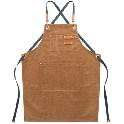 ABYSSE Tabliers De Travail En Toile Pour Homme Avec Poches, Sangle Réglable Et Grandes Poches, Tablier De Cuisine-marron - Publicité ABYSSE Tabliers De Travail En Toile Pour Homme Avec Poches, Sangle Réglable Et Grandes Poches, Tablier De Cuisine-marron - Publicité