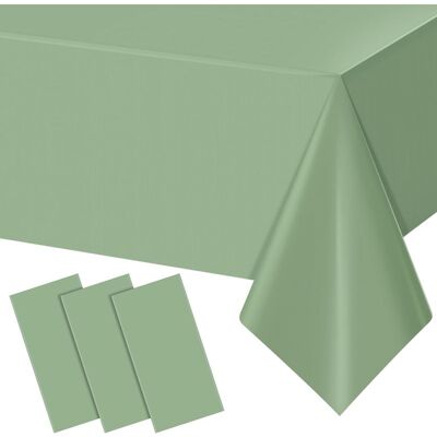 Vision Lot De 3 Nappes Rectangulaires Jetables En Plastique Vert Sauge, Imperméables, Pour Anniversaire, Mariage, Baby Shower, 137 X 274 Cm - Publicité Vision Lot De 3 Nappes Rectangulaires Jetables En Plastique Vert Sauge, Imperméables, Pour Anniversaire, Mariage, Baby Shower, 137 X 274 Cm - Publicité