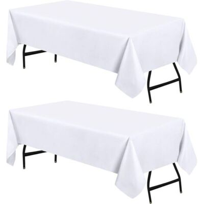 SCORPIO Set De 2 Nappes Rectangulaires Blanches Lavables En Machine – 153 X 260 Cm – Idéales Pour Mariages, Fêtes, Événements Et Restaurants - Publicité SCORPIO Set De 2 Nappes Rectangulaires Blanches Lavables En Machine – 153 X 260 Cm – Idéales Pour Mariages, Fêtes, Événements Et Restaurants - Publicité