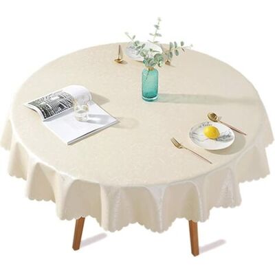 ABYSSE Nappe Ronde En Plastique Enduit 140 Cm – Imperméable, Anti-tache, Anti-rayures – Design Élégant Fleurs Pour Pique-nique, Extérieur - Publicité ABYSSE Nappe Ronde En Plastique Enduit 140 Cm – Imperméable, Anti-tache, Anti-rayures – Design Élégant Fleurs Pour Pique-nique, Extérieur - Publicité