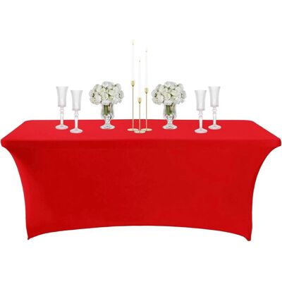 GRASSLIN 1 Nappe Rectangulaire,spandex,rouge,imperméable,lavable,pour Mariage,fête,cuisine - Publicité GRASSLIN 1 Nappe Rectangulaire,spandex,rouge,imperméable,lavable,pour Mariage,fête,cuisine - Publicité