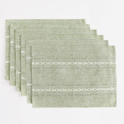 Vision Sets De Table En Coton Et Lin, 30 X 45 Cm, Lot De 6, Ourlets Rustiques Pour Table De Cuisine, Résistants À La Chaleur, Vert Sauge - Publicité Vision Sets De Table En Coton Et Lin, 30 X 45 Cm, Lot De 6, Ourlets Rustiques Pour Table De Cuisine, Résistants À La Chaleur, Vert Sauge - Publicité