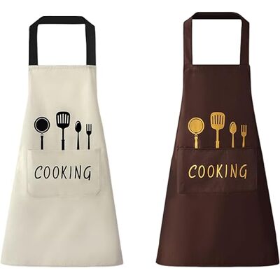 Generic 2 Pièces Tablier De Cuisine Tablier De Cuisine Pour Femme Homme Adulte Imperméable À L'Huile Avec Poches Pour La Maison,le Jardinage,la Restauration - Publicité Generic 2 Pièces Tablier De Cuisine Tablier De Cuisine Pour Femme Homme Adulte Imperméable À L'Huile Avec Poches Pour La Maison,le Jardinage,la Restauration - Publicité