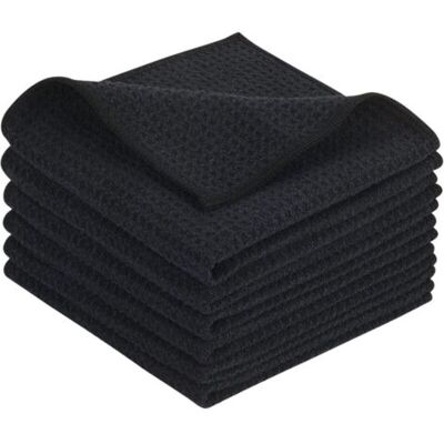 NO BRAND Pair Lntyq Torchons De Cuisine Noir Microfibre, Super Absorbant Chiffon Cuisine Nettoyagant, Essuie Vaisselle Lavette Douce Serviettes De Cuisine Lavable 30cm X 30cm 6 Pack - Publicité NO BRAND Pair Lntyq Torchons De Cuisine Noir Microfibre, Super Absorbant Chiffon Cuisine Nettoyagant, Essuie Vaisselle Lavette Douce Serviettes De Cuisine Lavable 30cm X 30cm 6 Pack - Publicité