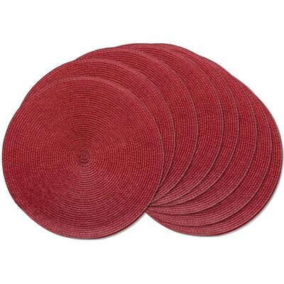 GRASSLIN Lot De 8 Sets De Table Ronds Tressés, Résistants À La Chaleur, Lavables, Antidérapants Pour Table De Salle À Manger, Cuisine Et Décoration D'Intérieur (rouge Bordeaux, 8)'rouge Bordeaux 8'Rouge Bordea - Publicité GRASSLIN Lot De 8 Sets De Table Ronds Tressés, Résistants À La Chaleur, Lavables, Antidérapants Pour Table De Salle À Manger, Cuisine Et Décoration D'Intérieur (rouge Bordeaux, 8)'rouge Bordeaux 8'Rouge Bordea - Publicité