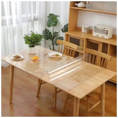 ABYSSE Nappe De Table En Pvc Transparent 1,5 Mm – Imperméable Et Antidérapante – Protection Contre Les Rayures Et L'Humidité – Lavable Et Facile À Nettoyer - Publicité ABYSSE Nappe De Table En Pvc Transparent 1,5 Mm – Imperméable Et Antidérapante – Protection Contre Les Rayures Et L'Humidité – Lavable Et Facile À Nettoyer - Publicité