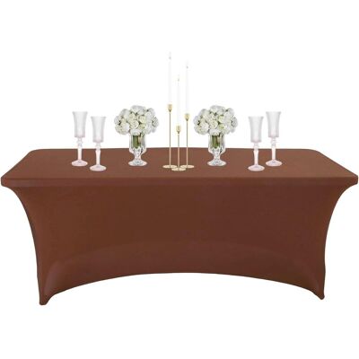 GRASSLIN 1 Nappe Rectangulaire,spandex Extensible,anti Tache,couleur Café,pour Mariage,fête,terrasse - Publicité GRASSLIN 1 Nappe Rectangulaire,spandex Extensible,anti Tache,couleur Café,pour Mariage,fête,terrasse - Publicité