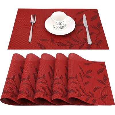 Vision Sets De Table Lavables, Antidérapants, Résistants À L'Usure Et À La Chaleur, Faciles À Nettoyer, Lot De 6 (rouge) - Publicité Vision Sets De Table Lavables, Antidérapants, Résistants À L'Usure Et À La Chaleur, Faciles À Nettoyer, Lot De 6 (rouge) - Publicité