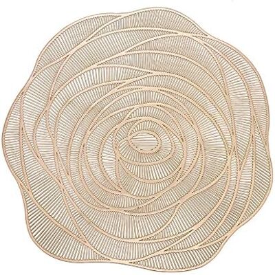 GRASSLIN Lot De 6 Sets De Table En Pvc Lavables Antidérapant Résistant À L'Usure À La Chaleur, Facile À Nettoyer Et Stocker (or-fleur)'parent'doré'- - Publicité GRASSLIN Lot De 6 Sets De Table En Pvc Lavables Antidérapant Résistant À L'Usure À La Chaleur, Facile À Nettoyer Et Stocker (or-fleur)'parent'doré'- - Publicité