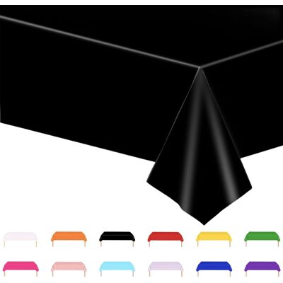 GRASSLIN 1 Nappe Plastique, Rectangulaire Noir, Imperméable, Polyéthylène, Fête Noël Mariage Picnic Jardin - Publicité GRASSLIN 1 Nappe Plastique, Rectangulaire Noir, Imperméable, Polyéthylène, Fête Noël Mariage Picnic Jardin - Publicité
