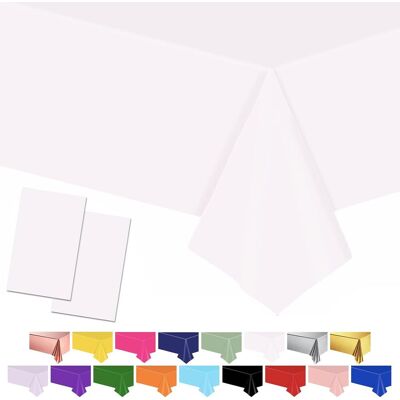 GRASSLIN 2 Nappe, 137x274 Cm, Plastique Imperméable, Blanc, Pour Fête, Mariage, Noël - Publicité GRASSLIN 2 Nappe, 137x274 Cm, Plastique Imperméable, Blanc, Pour Fête, Mariage, Noël - Publicité