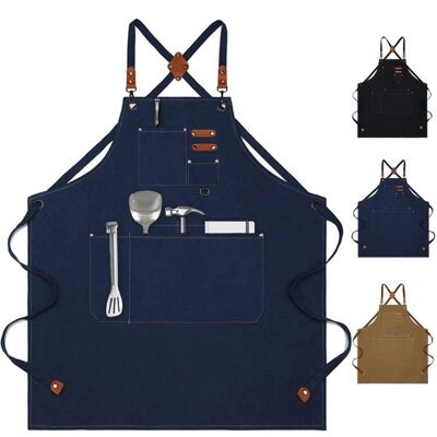 Cellfast Tabliers Pour Femmes Et Hommes, Tablier De Chef En Toile De Coton Avec Sangle Réglable Et Grandes Poches,tabliers De Travail,bleu - Publicité Cellfast Tabliers Pour Femmes Et Hommes, Tablier De Chef En Toile De Coton Avec Sangle Réglable Et Grandes Poches,tabliers De Travail,bleu - Publicité