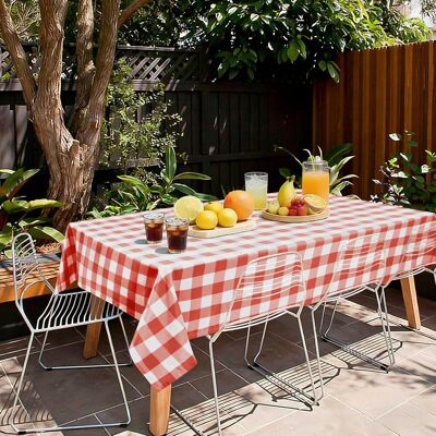 GRASSLIN 1 Nappe Vichy, Imperméable Polyester, Résistante Taches, Pour Jardin Salle À Manger Fête - Publicité GRASSLIN 1 Nappe Vichy, Imperméable Polyester, Résistante Taches, Pour Jardin Salle À Manger Fête - Publicité