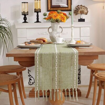 MOXIE Chemin De Table Vert Sauge,32 X 228 Cm,chemin De Table Pour L'Intérieur Et L'Extérieur,vert - Publicité MOXIE Chemin De Table Vert Sauge,32 X 228 Cm,chemin De Table Pour L'Intérieur Et L'Extérieur,vert - Publicité