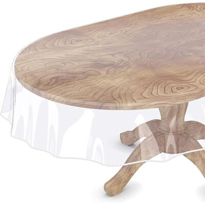 ALVIOR Nappe De Protection - Table Ovale - Vinyle Transparent Imperméable - 152,4 X 228,6 Cm - Pour 4 À 6 Personnes - Publicité ALVIOR Nappe De Protection - Table Ovale - Vinyle Transparent Imperméable - 152,4 X 228,6 Cm - Pour 4 À 6 Personnes - Publicité