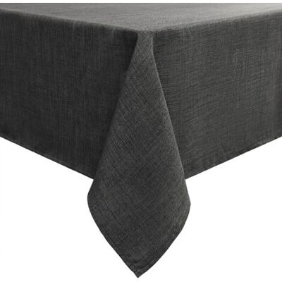 ABYSSE Nappe Rectangulaire 140 X 180 Cm Aspect Lin, Imperméable, Antitache, Pour Table De Salle À Manger Et Jardin - Gris Foncé - Publicité ABYSSE Nappe Rectangulaire 140 X 180 Cm Aspect Lin, Imperméable, Antitache, Pour Table De Salle À Manger Et Jardin - Gris Foncé - Publicité