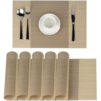 MOXIE Sets De Table Sets De Table Sets De Table Antidérapant Lavable En Pvc 30 X 45 Cm, Résiste À La Chaleur Rigide Antitaches Lot De 6(beige) - Publicité MOXIE Sets De Table Sets De Table Sets De Table Antidérapant Lavable En Pvc 30 X 45 Cm, Résiste À La Chaleur Rigide Antitaches Lot De 6(beige) - Publicité