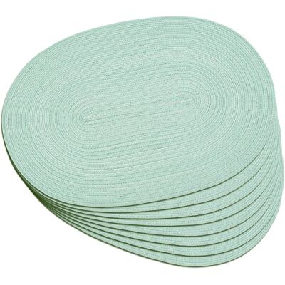GRASSLIN Lot De 8 Sets De Table Ovales Tressés, Antidérapants, Lavables, Résistants À La Chaleur, Pour Salle À Manger, Cuisine, Fête, Décoration Quotidienne (14, Vert Menthe, 8)'14 Vert Menthe 8 Pcs'14 Vert Me - Publicité GRASSLIN Lot De 8 Sets De Table Ovales Tressés, Antidérapants, Lavables, Résistants À La Chaleur, Pour Salle À Manger, Cuisine, Fête, Décoration Quotidienne (14, Vert Menthe, 8)'14 Vert Menthe 8 Pcs'14 Vert Me - Publicité