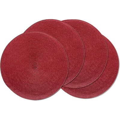 GRASSLIN Lot De 4 Sets De Table Ronds Tressés, Résistants À La Chaleur, Lavables, Antidérapants Pour Table De Salle À Manger, Cuisine Et Décoration D'Intérieur (rouge Bordeaux, 4)'rouge Bordeaux 4'Rouge Bordea - Publicité GRASSLIN Lot De 4 Sets De Table Ronds Tressés, Résistants À La Chaleur, Lavables, Antidérapants Pour Table De Salle À Manger, Cuisine Et Décoration D'Intérieur (rouge Bordeaux, 4)'rouge Bordeaux 4'Rouge Bordea - Publicité