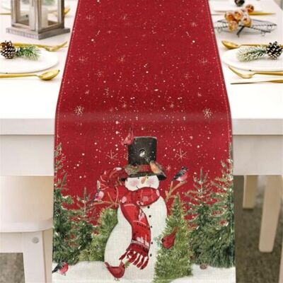 Bunthaus 33 X 183 Cm, Chemin De Table De Noël En Lin Rouge, Nappe Rectangulaire De Chemins De Table De Noël Pour Décorations De Table - Publicité Bunthaus 33 X 183 Cm, Chemin De Table De Noël En Lin Rouge, Nappe Rectangulaire De Chemins De Table De Noël Pour Décorations De Table - Publicité
