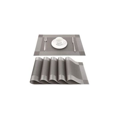 OEM Lot De 6 Sets De Table, Sets De Table Rectangulaires En Pvc Antidérapants, Lavables Et Résistants À La Chaleur Pour Cuisine Ou Salle À Manger, 45 X 30 Cm (gris + Argent) - Publicité OEM Lot De 6 Sets De Table, Sets De Table Rectangulaires En Pvc Antidérapants, Lavables Et Résistants À La Chaleur Pour Cuisine Ou Salle À Manger, 45 X 30 Cm (gris + Argent) - Publicité
