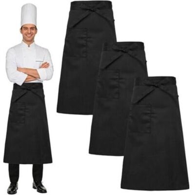 ABYSSE 3 Pièces Tablier Noir Serveur, Tablier De Cuisine Femme Et Homme Professionnel Restaurant Half, Tabliers Chef Serveuse Bavoir, Catering Apron, 69x66cm, Pour Bistro, Café, Barbecue, Pâtisserie - Publicité ABYSSE 3 Pièces Tablier Noir Serveur, Tablier De Cuisine Femme Et Homme Professionnel Restaurant Half, Tabliers Chef Serveuse Bavoir, Catering Apron, 69x66cm, Pour Bistro, Café, Barbecue, Pâtisserie - Publicité