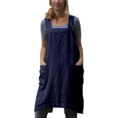 Cellfast Tablier De Cuisine,tablier Universel En Coton Et Lin De Style Japonais Sans Manches, Bandage Croisé Solide - Type Bleu Marine - L - Publicité Cellfast Tablier De Cuisine,tablier Universel En Coton Et Lin De Style Japonais Sans Manches, Bandage Croisé Solide - Type Bleu Marine - L - Publicité