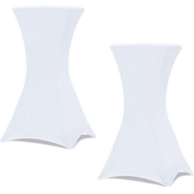 Vision Lot De 2 Housses Blanches Pour Table Haute Pliante 110 Cm - Publicité Vision Lot De 2 Housses Blanches Pour Table Haute Pliante 110 Cm - Publicité