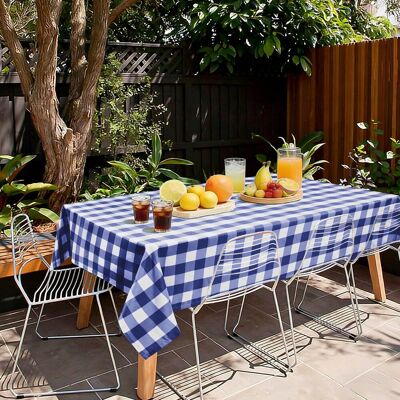 GRASSLIN 1 Nappe Rectangulaire Vichy, Tissu Polyester Imperméable, Résistant Aux Taches, Pour Jardin Et Salle À Manger, 130x160cm - Publicité GRASSLIN 1 Nappe Rectangulaire Vichy, Tissu Polyester Imperméable, Résistant Aux Taches, Pour Jardin Et Salle À Manger, 130x160cm - Publicité