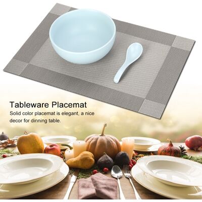 MCKENSA Lot De 4 Sets De Table Tendance En Pvc, Dessous De Plat, Nappe (gris) - Publicité MCKENSA Lot De 4 Sets De Table Tendance En Pvc, Dessous De Plat, Nappe (gris) - Publicité