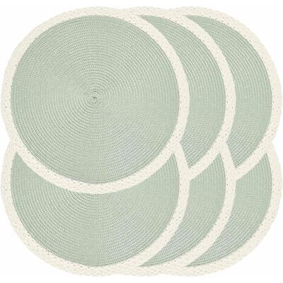 GRASSLIN Lot De 6 Sets De Table Ronds Tressés, Napperons Tissés De 38,1 Cm, Napperons Lavables Et Antidérapants Pour Décor De Table De Cuisine Et De Salle À Manger (vert Menthe, 6)'03 Vert Clair 6 Pcs'03 Vert - Publicité GRASSLIN Lot De 6 Sets De Table Ronds Tressés, Napperons Tissés De 38,1 Cm, Napperons Lavables Et Antidérapants Pour Décor De Table De Cuisine Et De Salle À Manger (vert Menthe, 6)'03 Vert Clair 6 Pcs'03 Vert - Publicité