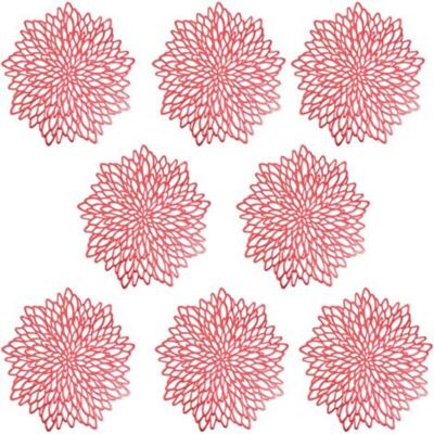 ABYSSE Sets De Table, Pvc Lot De 8 Sets De Table Tapis De Table Décor Lavables Tapis De Sous-verres Isolants Creux Résistants À La Chaleur Tapis De Table En Pvc Résistant, Rouge - Publicité ABYSSE Sets De Table, Pvc Lot De 8 Sets De Table Tapis De Table Décor Lavables Tapis De Sous-verres Isolants Creux Résistants À La Chaleur Tapis De Table En Pvc Résistant, Rouge - Publicité